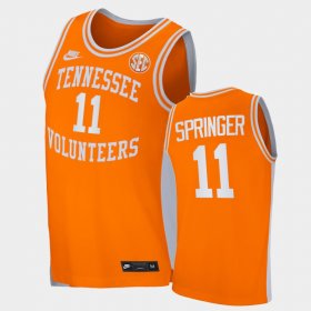 #11 Jaden Springer Retro UT College Basketball Men's Orange Jersey 938322-259