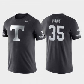 #35 Yves Pons Travel Tennessee College Basketball Performance Men Anthracite T-Shirt 202843-479