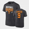 #9 Cortland Lawson Vols 2022 SEC Baseball Tournament Champions Locker Room Tee Men's Charcoal T-Shirt 653175-473