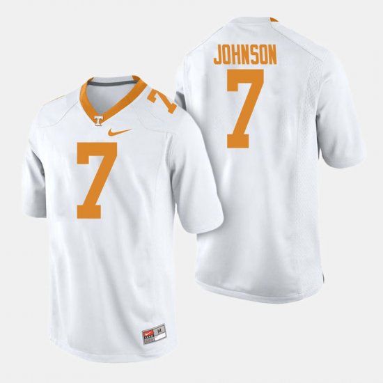 #7 Brandon Johnson College Football UT Mens White Jersey 593850-644