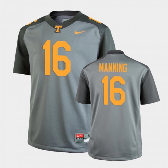#16 Peyton Manning Replica Tennessee Vols Youth Gray Jersey 642449-829
